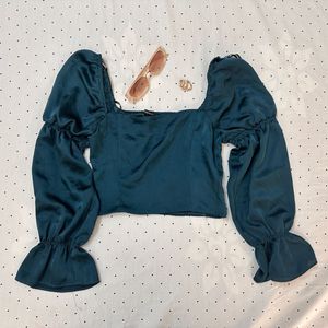 Teal Green crop top