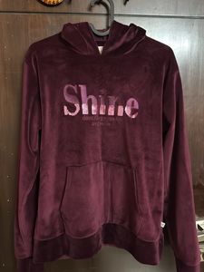Maroon Velvet Hoodie