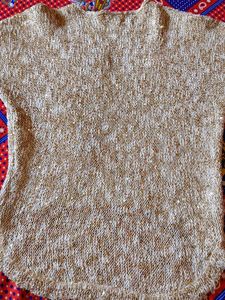 White And Golden Mix Shimmer Woolen Party Wear Top