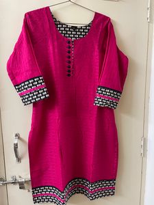 Magenta Pink Cotton Kurti