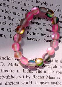 Pink Iridescent Beaded Bracelet