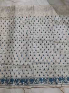 Pure Tussar Silk Saree With Kantha Work