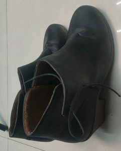 Black Leather Ankle Boots