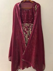 Pen Kalamkari Anarkali With Duppata