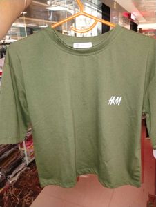 H&M Olive Green T-Shirt