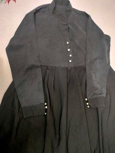 Black Abaya With White Scarf