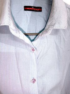 Blue 3/4 Sleeve formal shirt