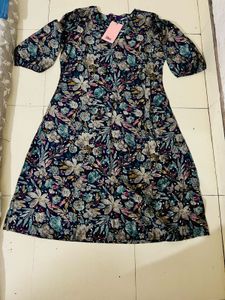 XL Printed Floral Dress and Pants Set