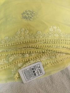 Yellow Chiffon Embroidery Saree