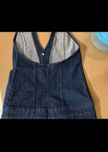 Denim Halter Mini Dress