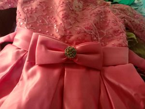 Peach Party Dress For 3-4 Year