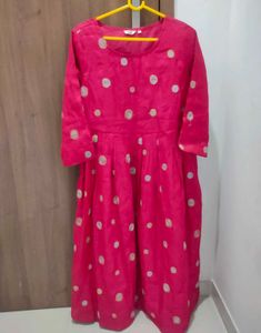 Pink Polka Dot Dress Kurta