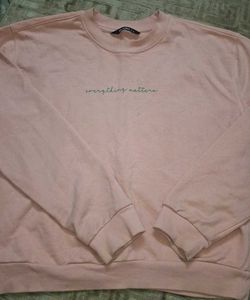 Peach Slogan Sweatshirt
