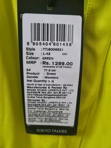 Tokyo Talkies Neon Green Skater Dress - L