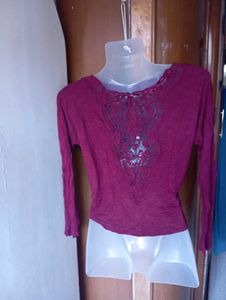 Maroon Crop Top