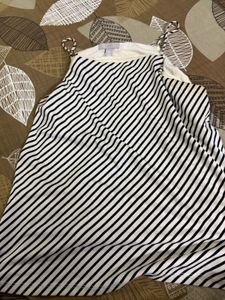 H&amp;M Black/cream stripe spaghetti strap top
