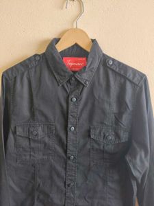 Topman Black Long Sleeve Shirt