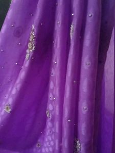 Elegant Purple Saree For Parties and more