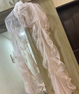 Peach Lehenga Skirt Stylish Blouse Frills Duptta