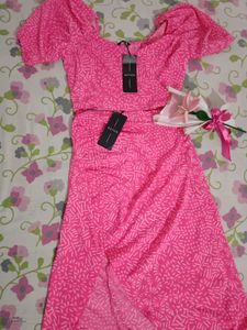 Ketch Pink Puff Sleeve Top and skirt