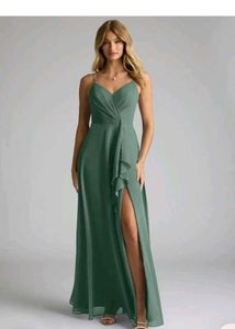 Elegant Green Azazie Maxi Dress(A10)
