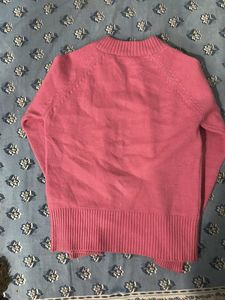 Pink Zip-Up Knit Cardigan