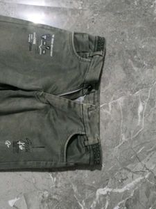 Olive Green Slim Fit Jeans
