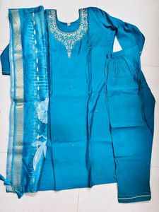 new cyan kurta pant set for women