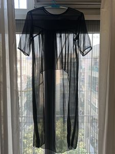 Sheer Black Tunic Top