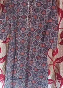 Blue Printed Kurta Set