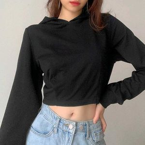 Cut Out Crop Hooded Top