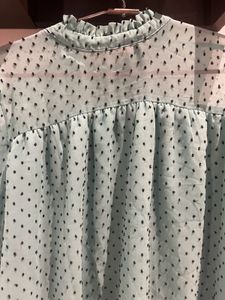 Elegant Sheer Polka Dot Blouse