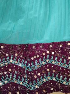 Offer Turquoise- Purple MirrorWork Gown Girls12-16