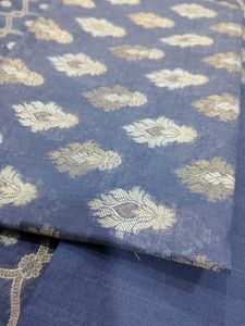 3 Pc Blue Silk Suit Set