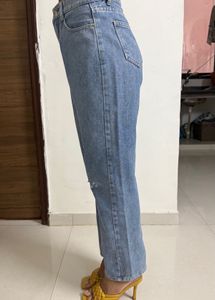 Blue High Waist Boyfriend Fit Jeans