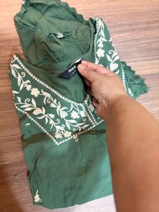 Embroidered Green Top