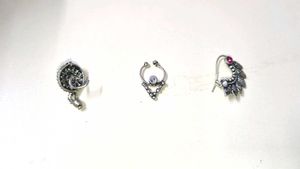 Boho Silver Tone Nose Rings