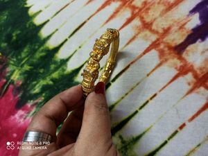 Golden Lioness Design Based Bracelet Cum Bangle