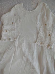 White Embroidered Kurti dupatta