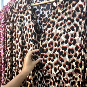 Collared Leopard Print Dress