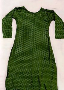 Festive Green Lace Kurti – Ethnic Elegance