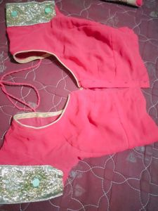 Pink Floral Saree with Blouse