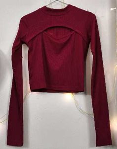 Burgundy Cutout Long Sleeve Top
