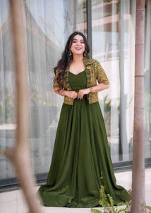 Green Lehenga Choli with Jacket