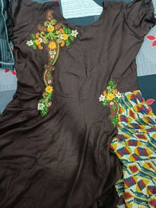 Elegant Brown Embroidered Kurta
