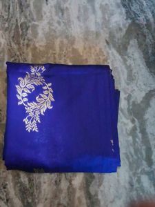 Blue Saree Ash Pallu Nice Looking