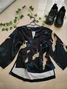 Vintage Crane Print Shirt