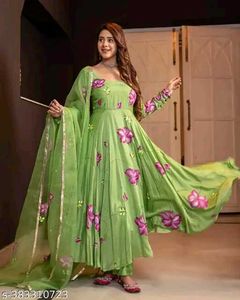 Green Floral Print Dress