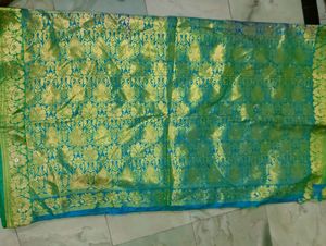 Blue Silk Saree with Blouse