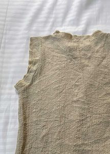 Beige Sleeveless Top Bust 34-38 Stretchy